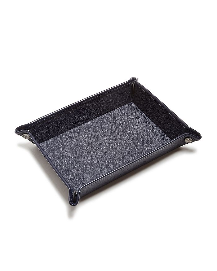 Longchamp Le Foulonne Small Leather Money Tray In Navy