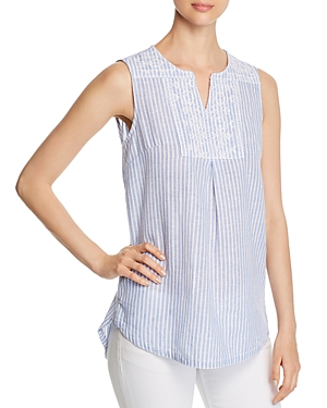 BEACHLUNCHLOUNGE BEACHLUNCHLOUNGE EMBROIDERED STRIPE TOP,L7A26A