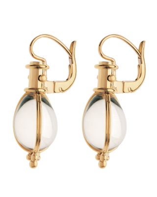 Temple St. Clair 18K Yellow Gold Oval Crystal Amulet Earrings