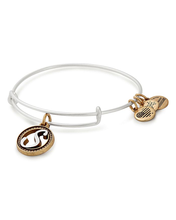 Alex And Ani Initial Two-tone Expandable Bracelet In Silver/s