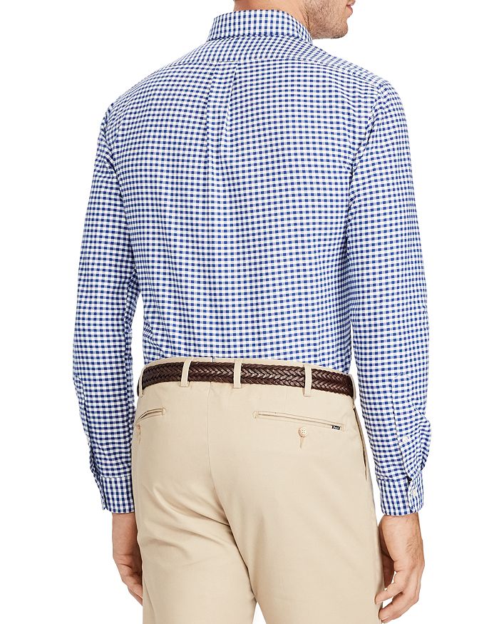 Shop Polo Ralph Lauren Classic Fit Long Sleeve Gingham Checked Button Down Shirt In Blue/white Gingham