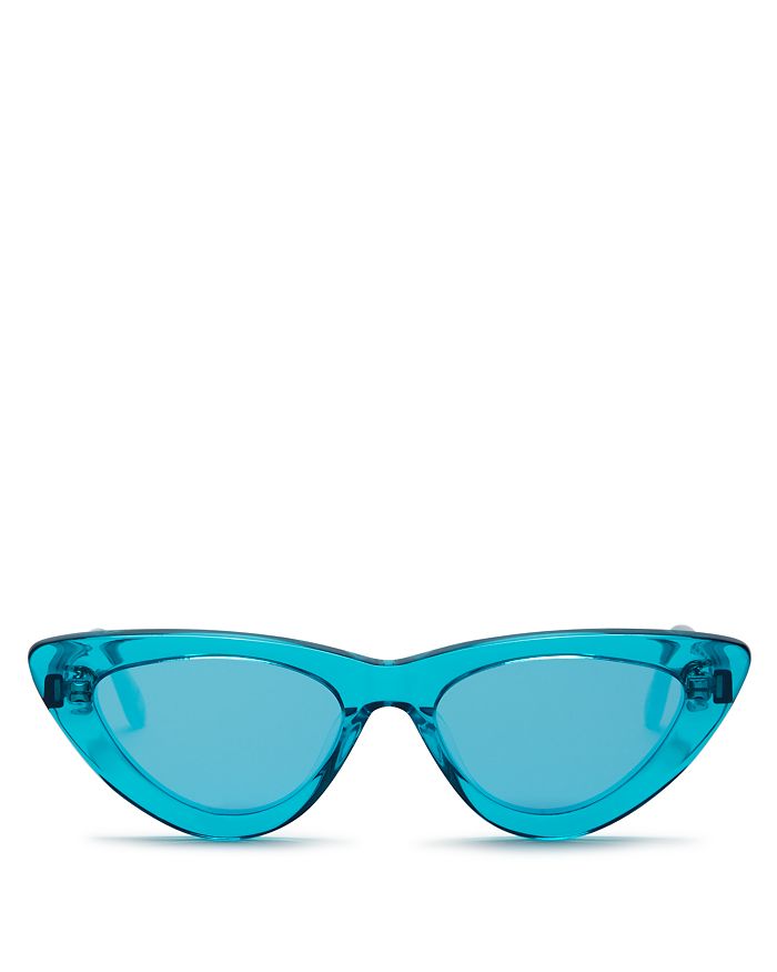 Chimi Women's Peach #006 Mirrored Cat Eye Sunglasses, 51mm In Turquoise/turquoise