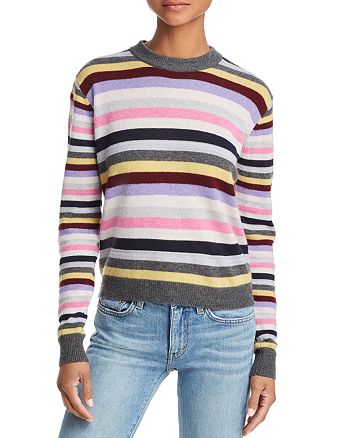 AQUA Striped Cashmere Sweater - 100% Exclusive | Bloomingdale's
