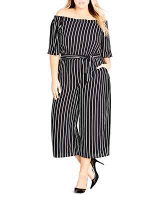 city chic off the shoulder jumpsuit