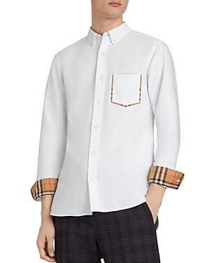 BURBERRY HARRY CHECK-ACCENTED REGULAR FIT SHIRT,8003088