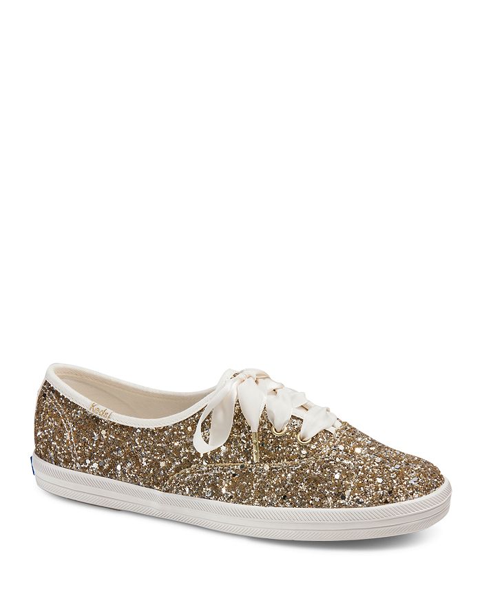 KEDS X KATE SPADE NEW YORK WOMEN'S GLITTER LACE UP SNEAKERS,WF57125