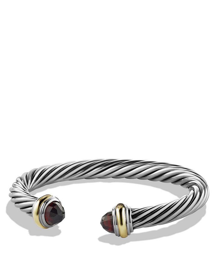 David Yurman Cable Classics Bracelet With Gemstone And Gold In Garnet