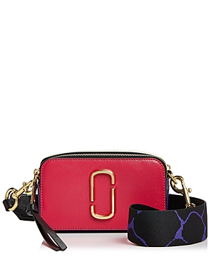 Marc Jacobs Snapshot Leather Crossbody In Peony Multi/gold