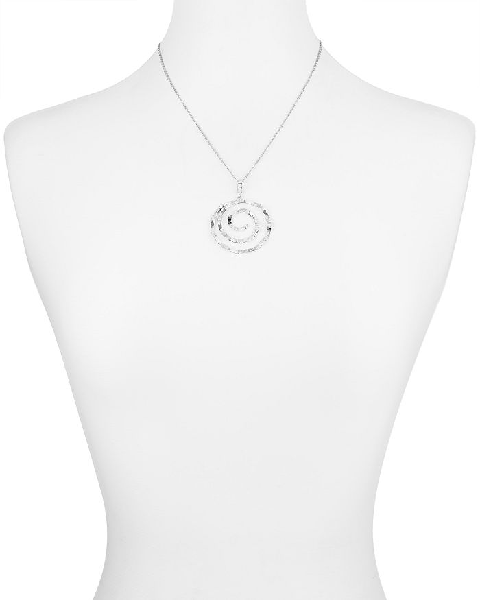 Shop Bloomingdale's Hammered Spiral Pendant Necklace, 17 - 100% Exclusive In Silver