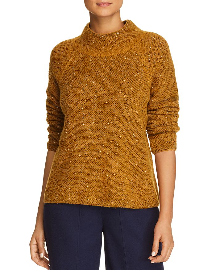 EILEEN FISHER Womens Beige Stretch Long Sleeve Round Neck Sweater
