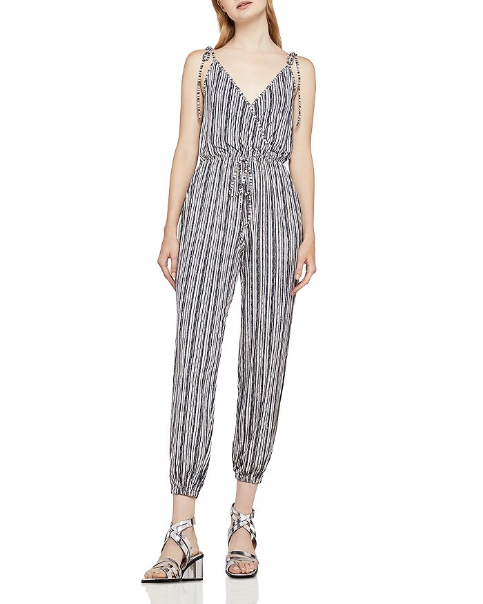 BCBGENERATION Striped Crossover Jumpsuit | Bloomingdale's