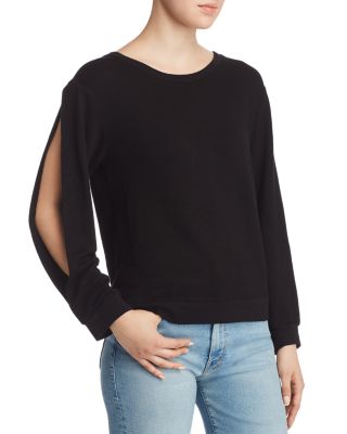 Monrow Slit-Sleeve Sweatshirt 