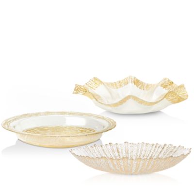 Rufalo Glass Gold Serveware