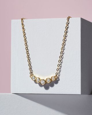 Diamond 5 Stone Graduated Pendant Necklace in 14K Yellow Gold, 0.25 tcw&amp;nbsp;- Exclusive