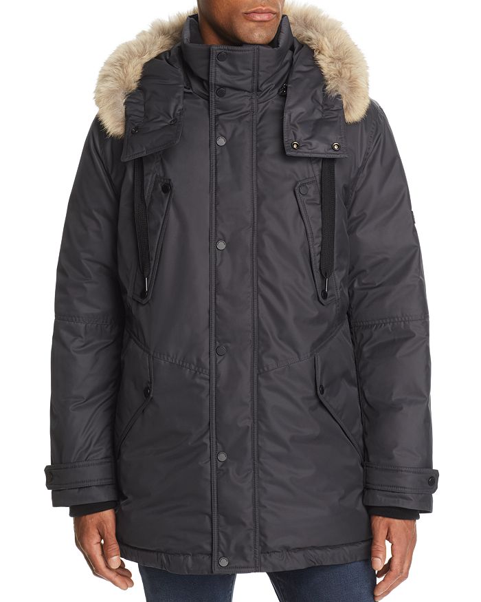Marc New York Lafayette Fur-trimmed Parka In Charcoal