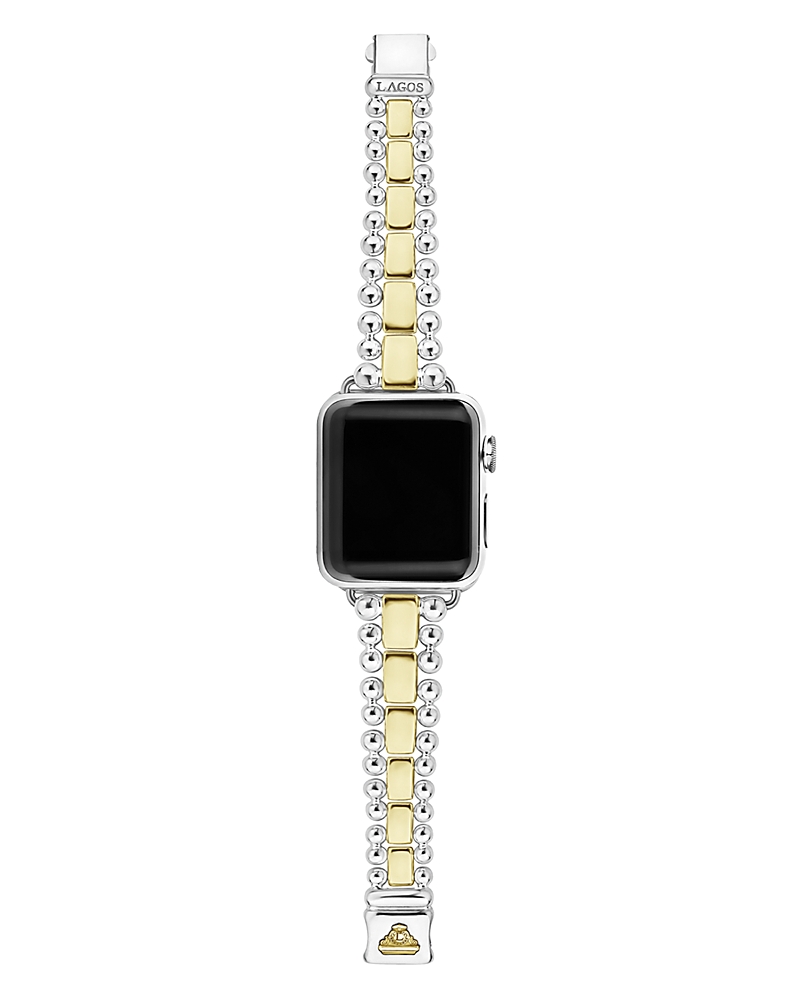 Lagos Smart Caviar Sterling Silver 18k Gold Apple Watch Bracelet, 38-44mm In Gold/silver