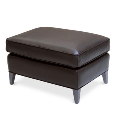 Charlotte Leather Ottoman - Exclusive