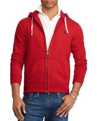 White and outlet red polo hoodie