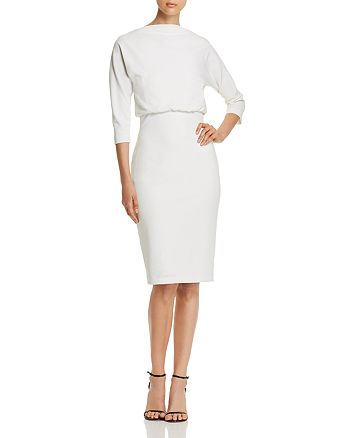 Badgley Mischka Boat Neck Blouson Sheath Dress - 100% Exclusive ...