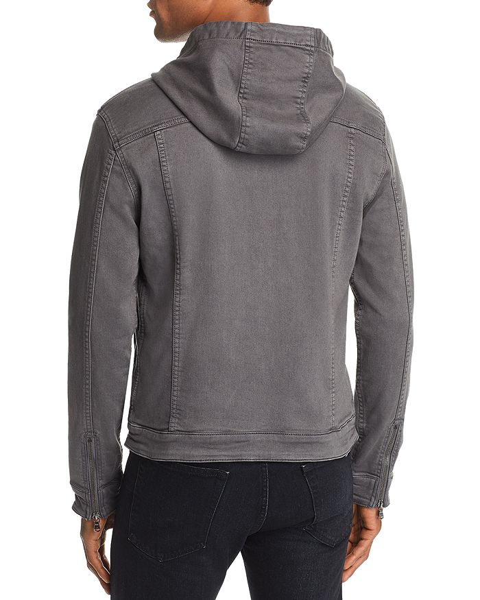 Shop John Varvatos Star Usa Hooded Zip-front Knit Jacket In Shark Gray