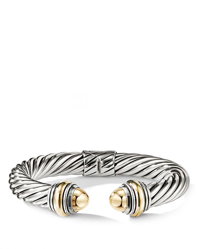 Shop David Yurman Cable Classics Bracelet With Bonded Yellow Gold & 14k Gold, 10mm In Gold/silver