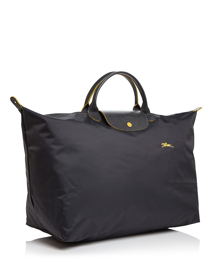 Longchamp Le Pliage Club Large Nylon Travel Bag In Black/Gunmetal | ModeSens