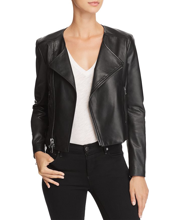 Theory Clean Leather Moto Jacket | Bloomingdale's