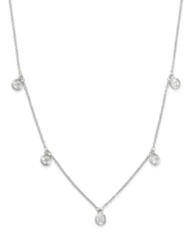 Bloomingdale's - Diamond Bezel Set Station Necklace in 14K White Gold, 0.50 ct. t.w. - 100% Exclusive