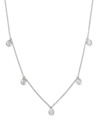 Bloomingdale's Diamond Bezel Set Station Necklace in 14K White Gold, 0. ...