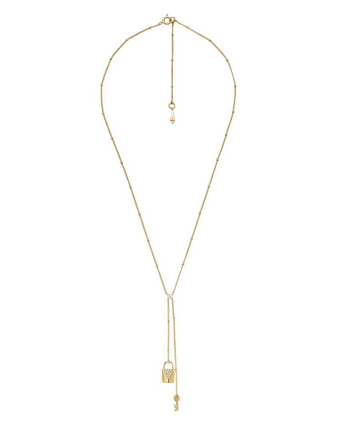 Michael Kors Mercer Link Sterling Silver Lariat Necklace In 14k Gold-plated Sterling Silver, 14k Rose Gold-plated
