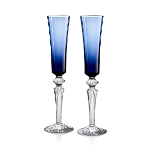 Baccarat Mille Nuits Flutissimo Champagne Flutes - Set Of 2 In Midnight
