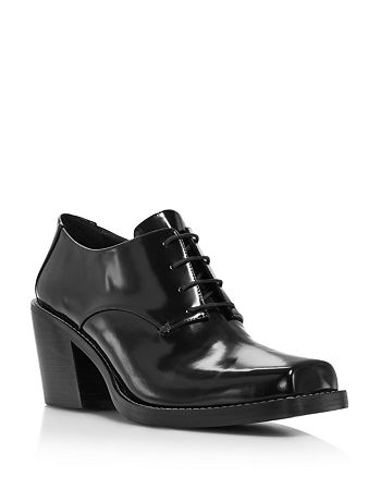 Creatures Of Comfort Women S Colin Square Toe Leather Mid Heel