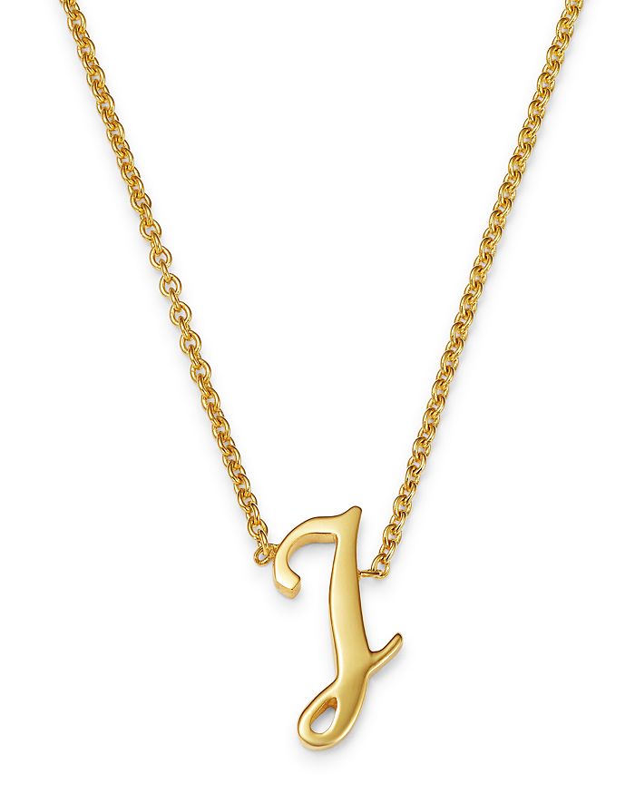 Roberto Coin 18k Yellow Gold Cursive Initial Necklace, 16 In J/gold