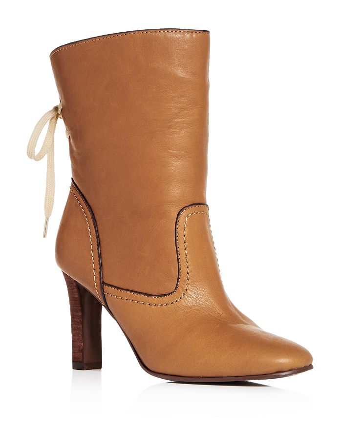 See By Chloé See By Chloe Women's Lara Leather High-heel Boots In Rust/copper