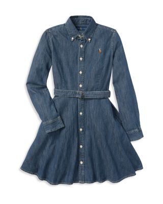 Ralph Lauren Girls' Denim Shirt Dress 