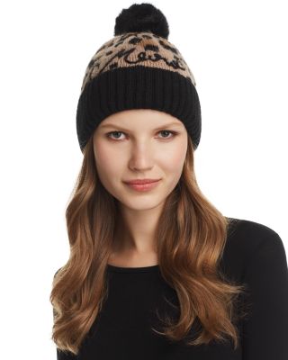 kate spade leopard beanie