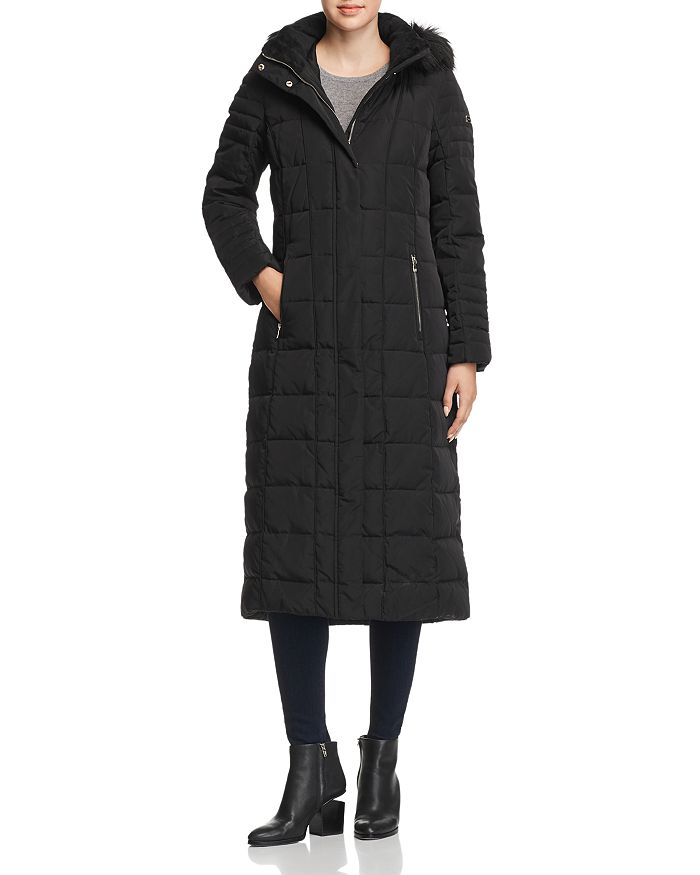 Calvin Klein Maxi Puffer Coat In Black