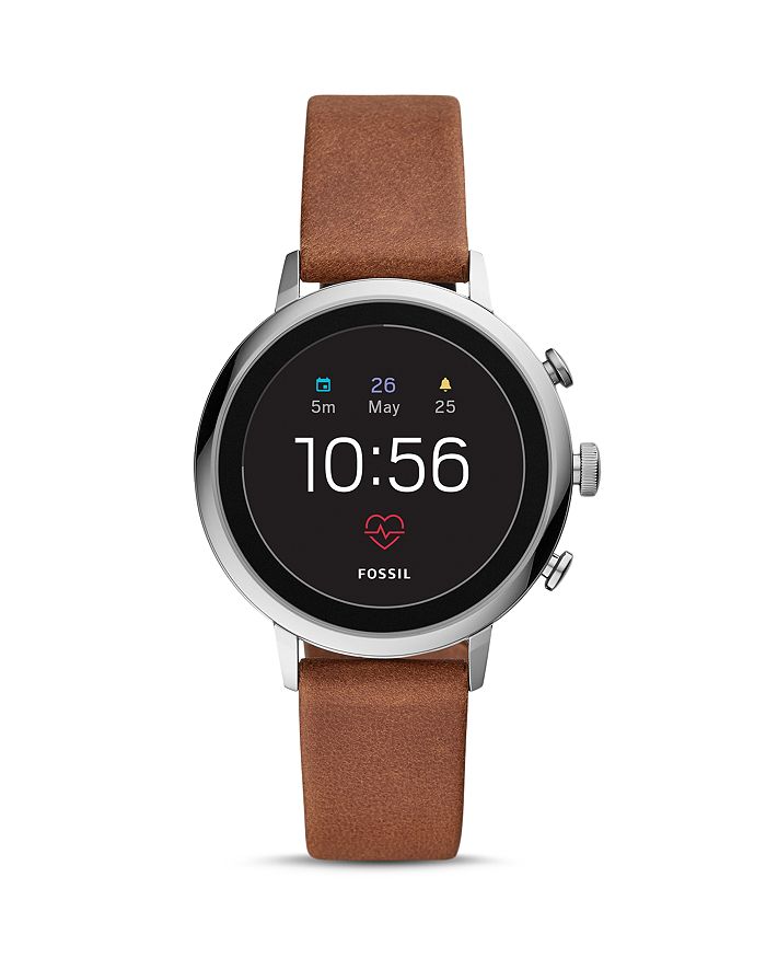 Fossil Q EXPLORIST HR BROWN LEATHER STRAP TOUCHSCREEN SMARTWATCH, 40MM