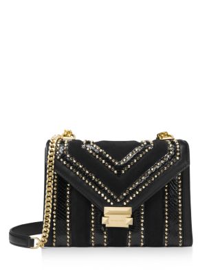 michael kors black gold studded purse