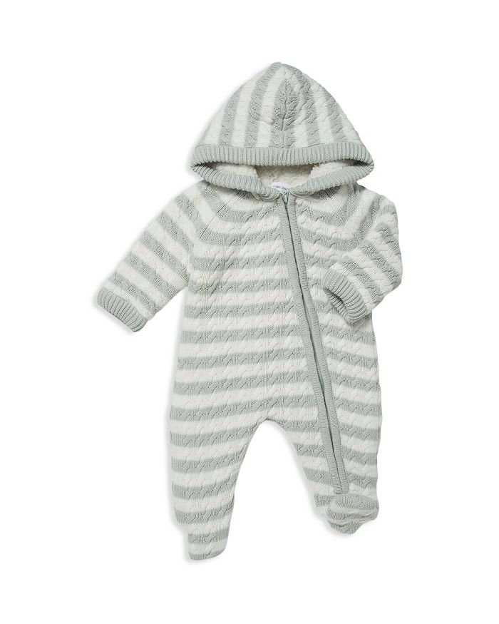 Angel Dear Unisex Sherpa Lined Knit Footie - Baby In Gray/white