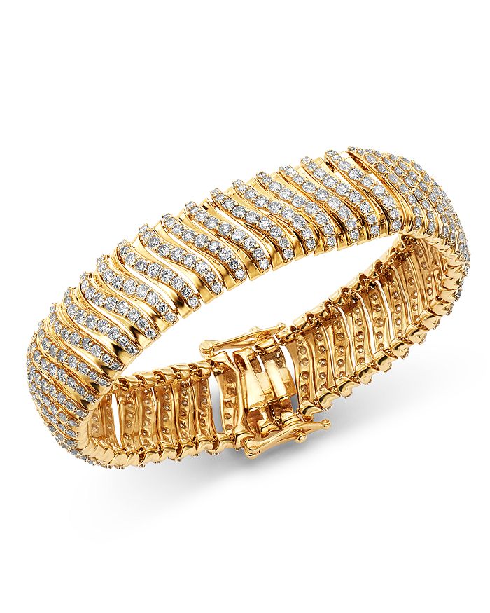 Bloomingdale's Diamond Statement Bracelet In 14k Yellow Gold, 10.0 Ct. T.w. - 100% Exclusive In White/gold