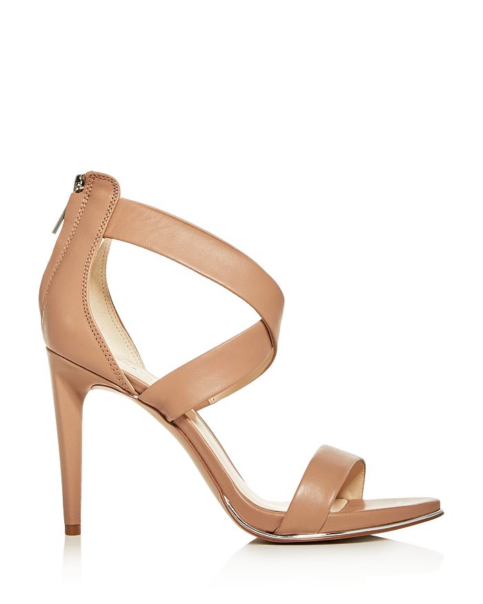 Shop Kenneth Cole Women's Brooke Leather Crisscross High-heel Sandals In Latte