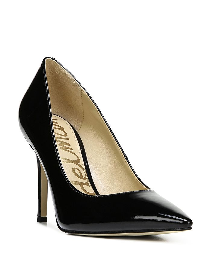 Shop Sam Edelman Women's Hazel Pointed Toe High-heel Pumps In Black Patent Leather