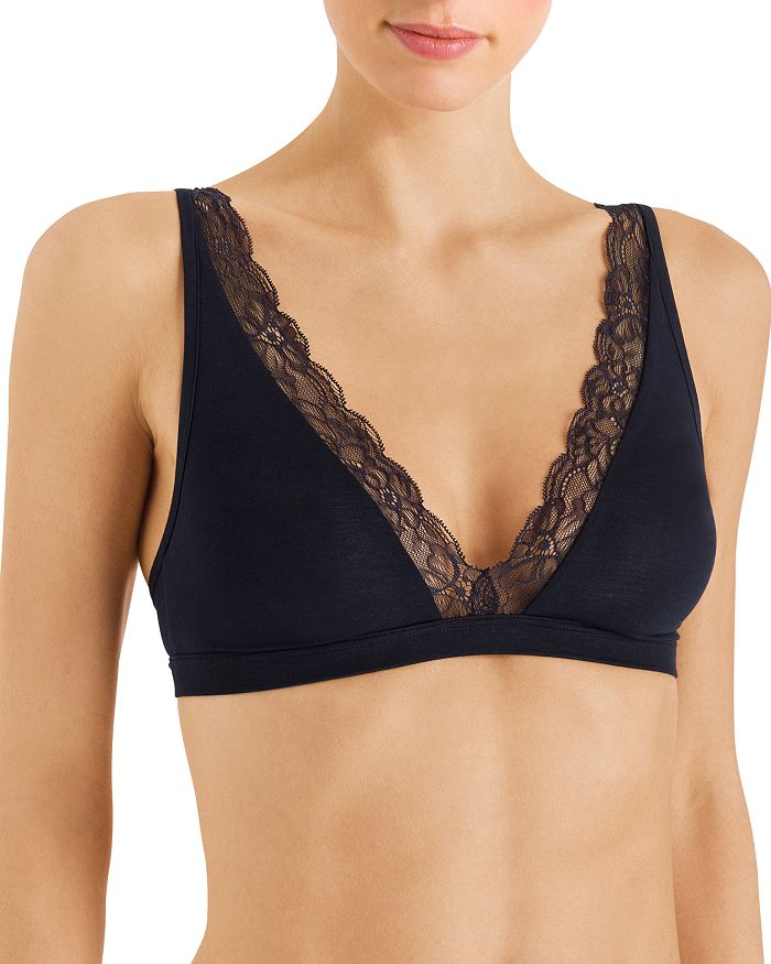 Lace Wirefree Soft Cup Bra - Black