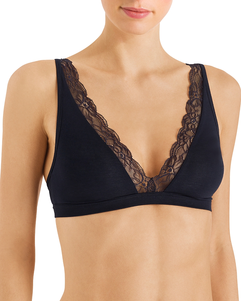 Hanro Sensation Soft Cup Stretch-cotton Bra In Black