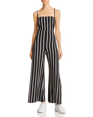 strappy striped jumpsuit