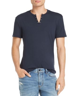 John Varvatos Star USA Eyelet Split Neck Tee | Bloomingdale's