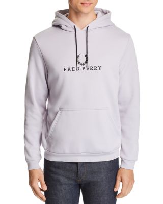 fred perry embroidered hooded sweatshirt