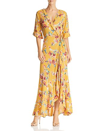 Band of Gypsies Hudson Floral-Print Maxi Wrap Dress | Bloomingdale's