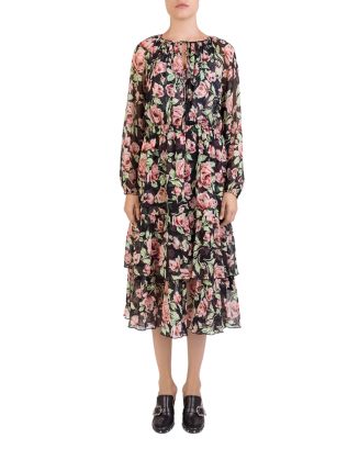 The Kooples Silk Rose Print Dress | Bloomingdale's